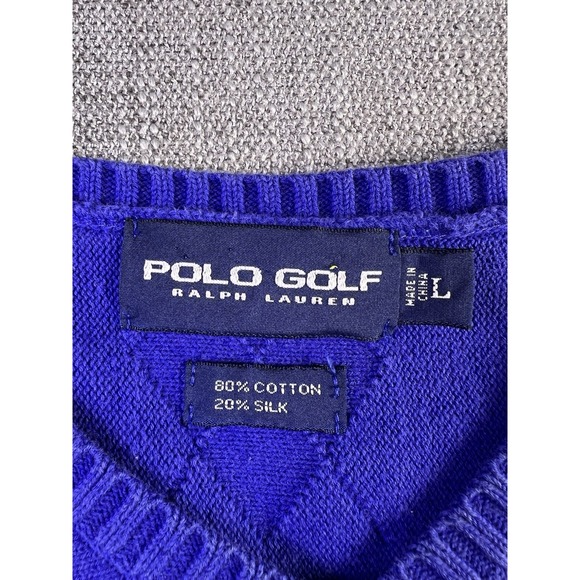 Polo Golf Ralph Lauren Vest Men's L The Ocean Course Kiawah Silk Blend Purple - Picture 4 of 9